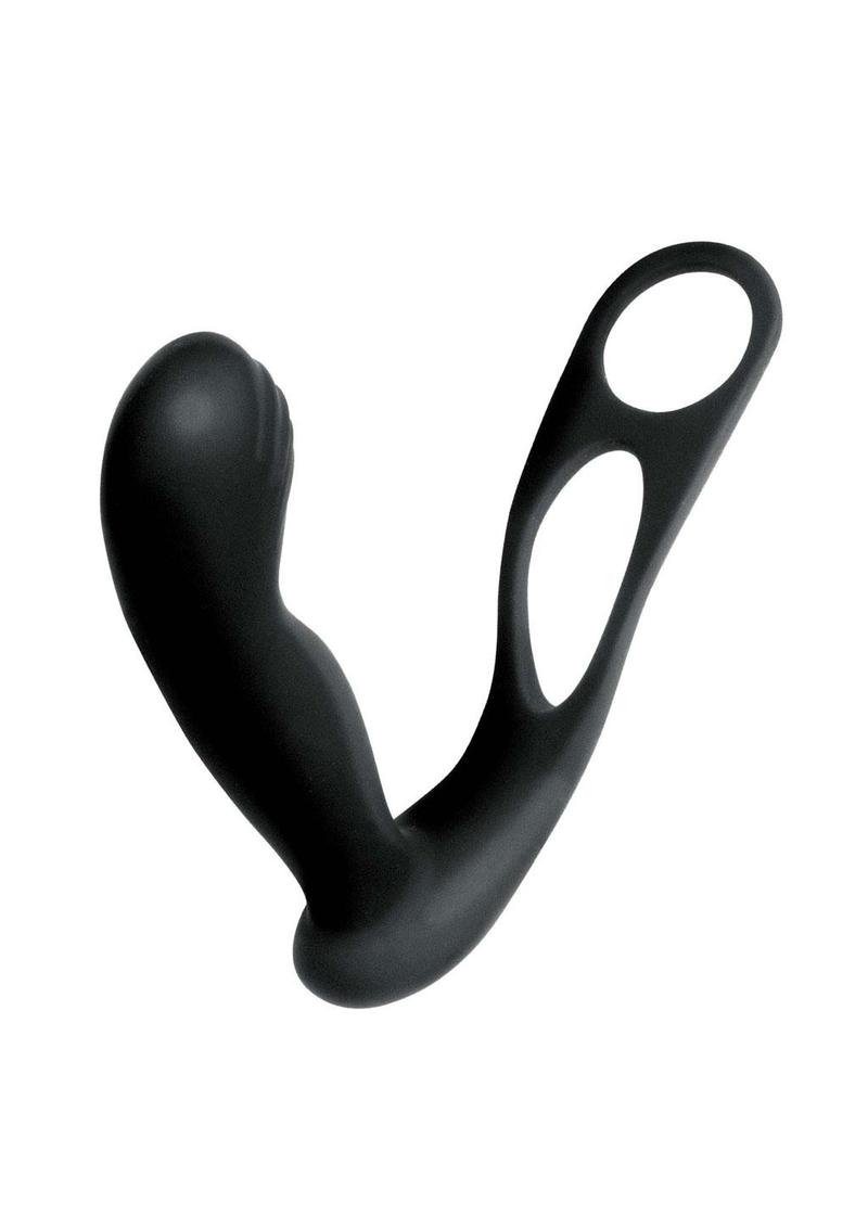 Butts Up Rechargeable Silicone Prostate Massager with Scrotum and Cock Ring - True Pleasures