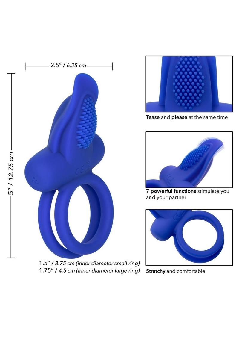 Calexotics Silicone Rechargeable Dual Pleasure Enhancer Cock Ring - True Pleasures