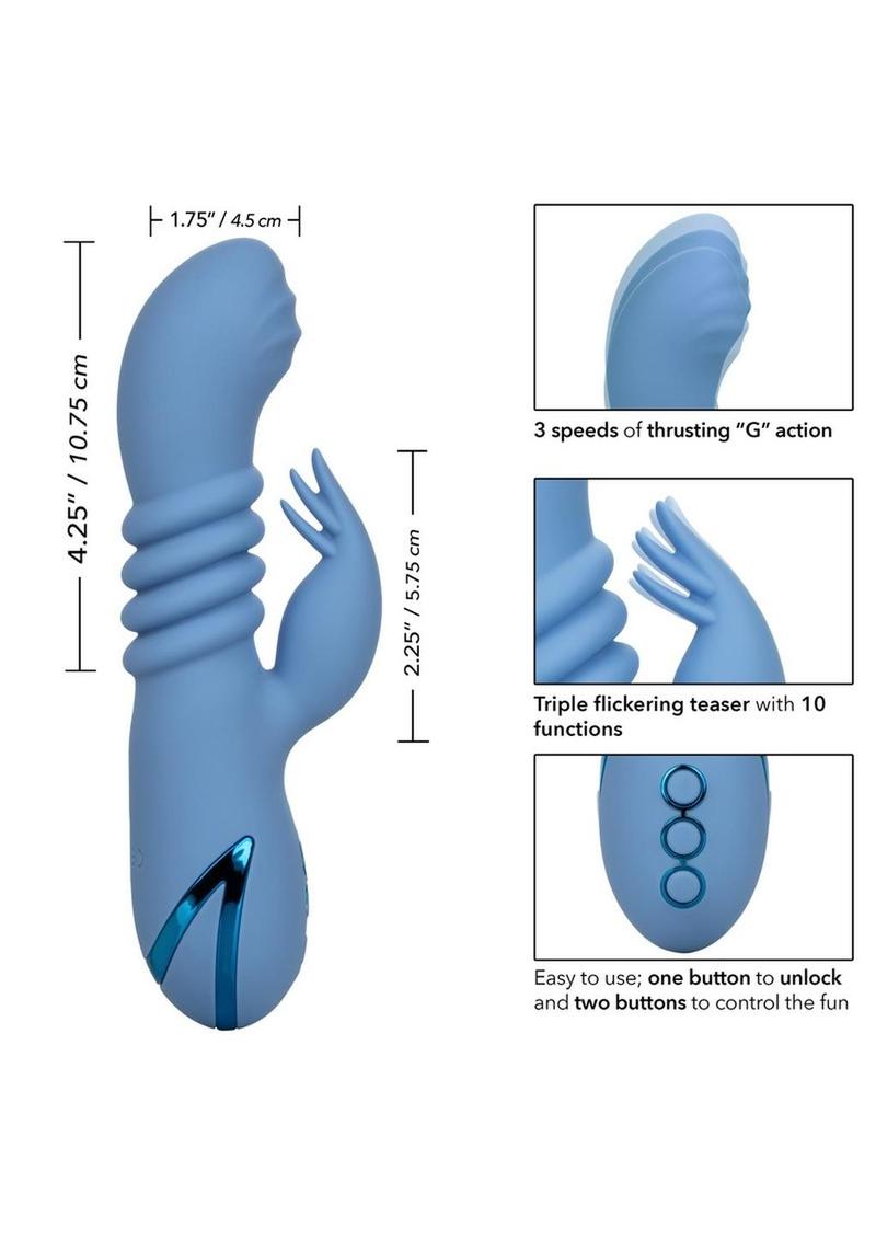 California Dreaming Santa Cruz Coaster Silicone Rechargeable Rabbit Vibrator - True Pleasures