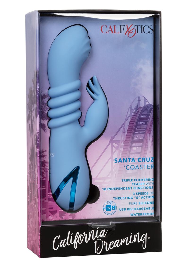 California Dreaming Santa Cruz Coaster Silicone Rechargeable Rabbit Vibrator - True Pleasures