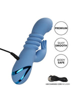 California Dreaming Santa Cruz Coaster Silicone Rechargeable Rabbit Vibrator - True Pleasures