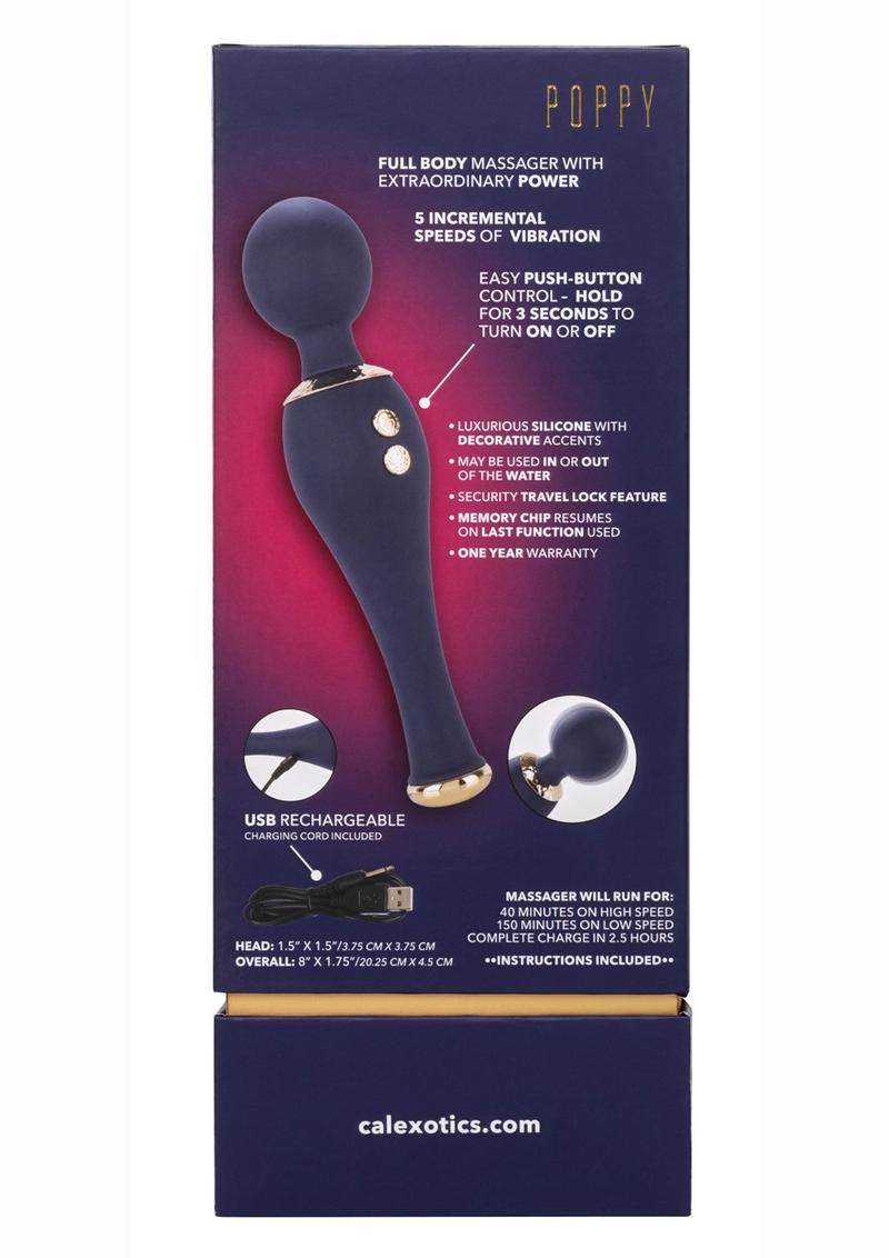 Chic Poppy Rechargeable Silicone Wand Massager - True Pleasures