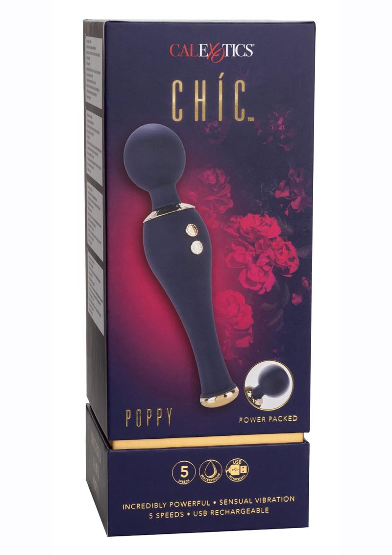 Chic Poppy Rechargeable Silicone Wand Massager - True Pleasures