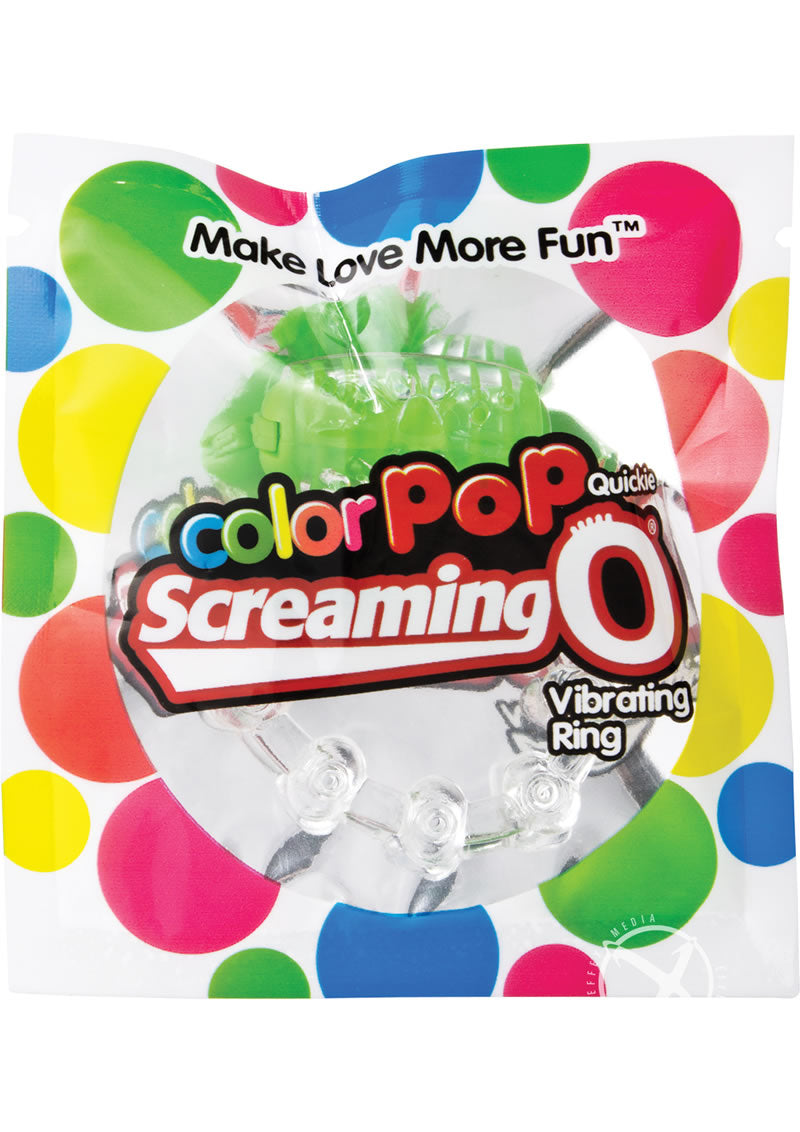 Color Pop Quickie Screaming O Vibrating Ring Silicone Cock Ring - True Pleasures