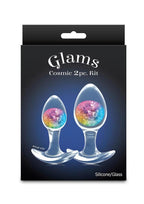 Cosmic Glams Silicone Anal Plug Kit - Multicolor/Rainbow - 2pc/Set