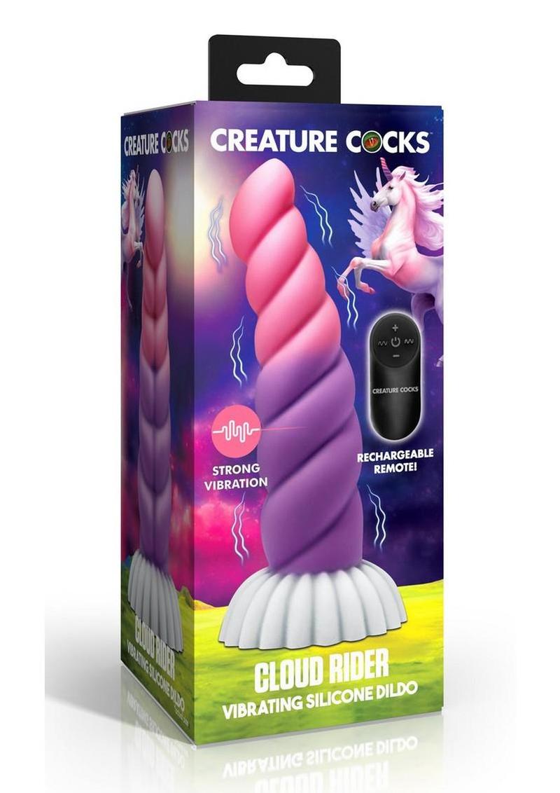 Creature Cocks Cloud Rider Unicorn Rechargeable Silicone Dildo - Multicolor/Pink/Purple/White