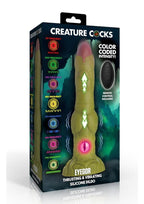 Creature Cocks Eyegor Thrusting and Vibrating Rechargeable Silicone Dildo - Green