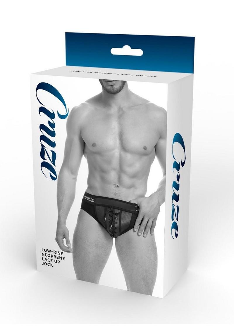 Cruze Kick-Off Lace Up Jock Brief - Black - Large/XLarge