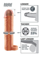 Fantasy X-Tensions Perfect 1in Extension Sleeve with Ball Strap - Vanilla - 7in