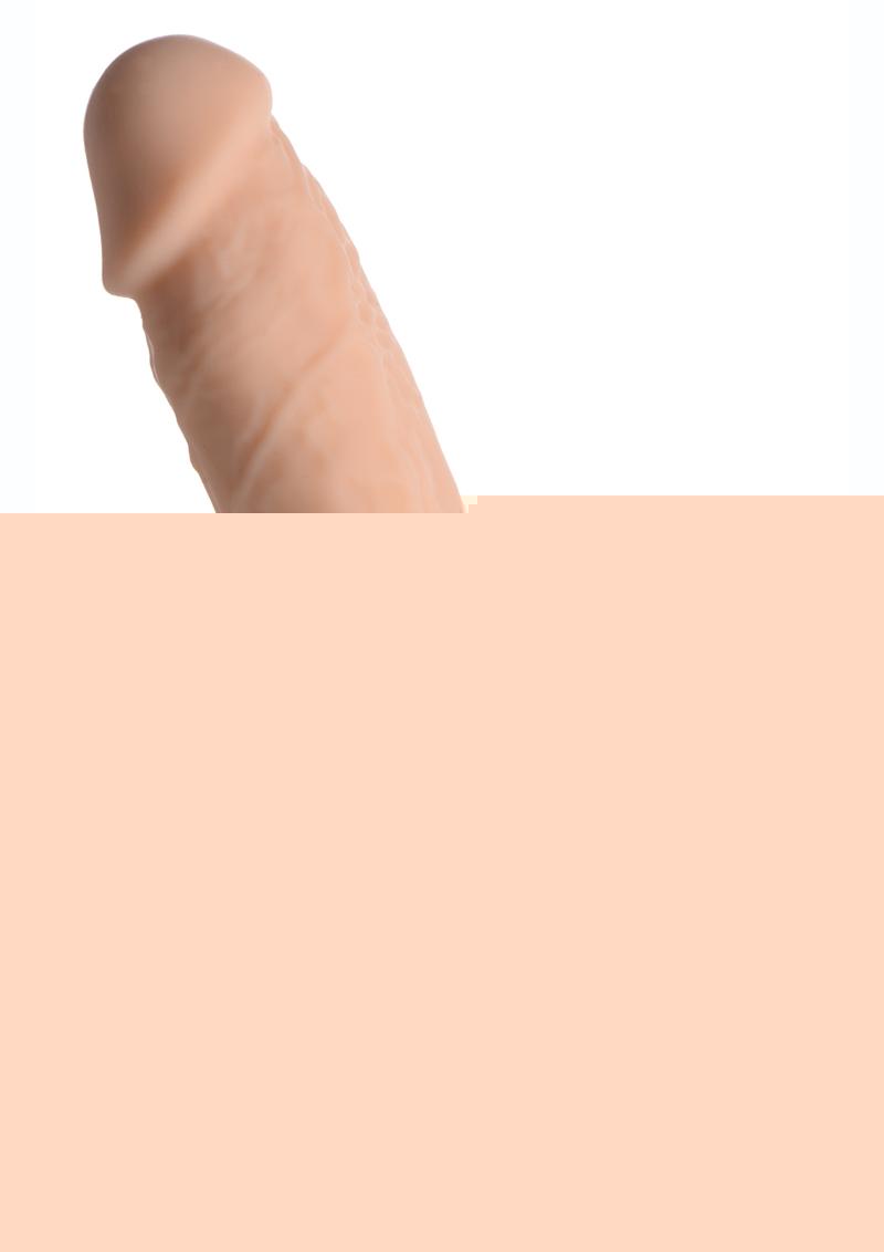 Fleshstixxx Dual Density Silicone Bendable Dong with Balls - Vanilla - 8.5in