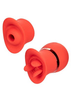 French Kiss Suck and Play Rechargeable Silicone Interchangeable - Red - Set
