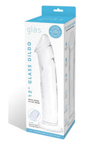 Glas Dildo Glass with Veins and Flat Base - Clear - 12in