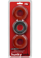 Hunkyjunk Huj3 Silicone C-Rings (3 Pack) - Cherry/Tar - True Pleasures