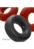 Hunkyjunk Huj3 Silicone C-Rings (3 Pack) - Cherry/Tar - True Pleasures