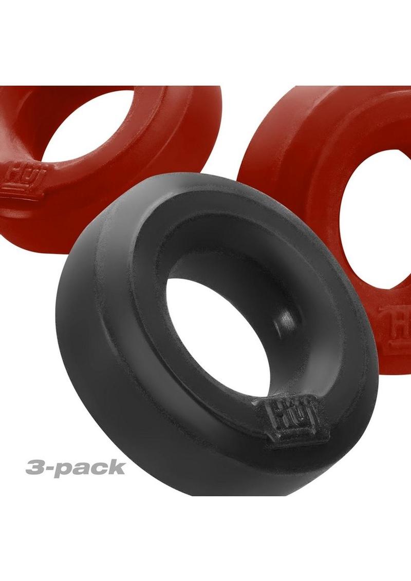 Hunkyjunk Huj3 Silicone C-Rings (3 Pack) - Cherry/Tar - True Pleasures