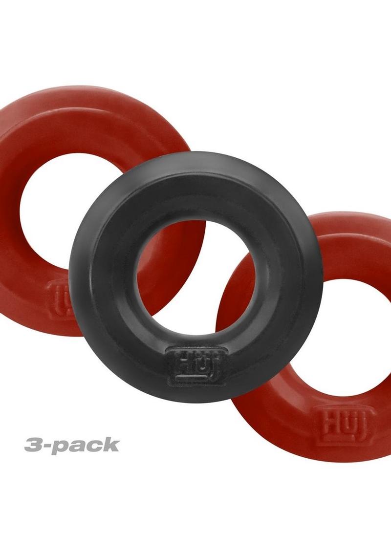 Hunkyjunk Huj3 Silicone C-Rings (3 Pack) - Cherry/Tar - True Pleasures