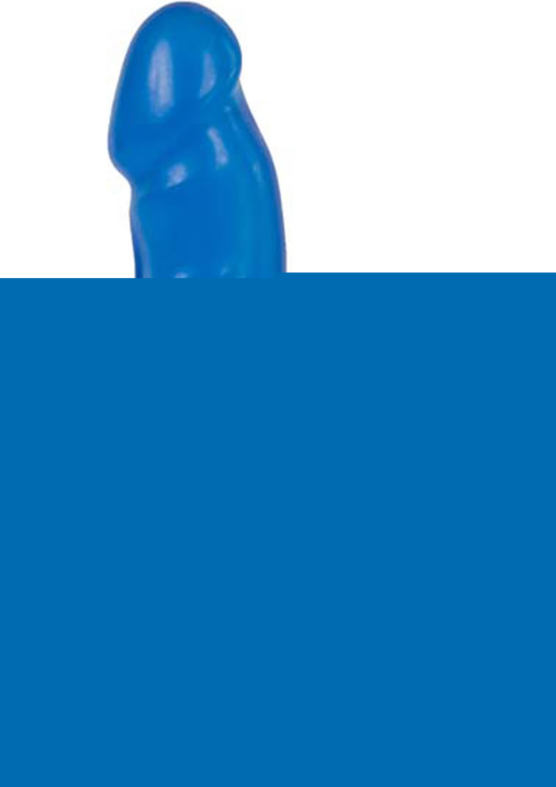 Jelly Jewels Dildo with Balls - Blue - 6in