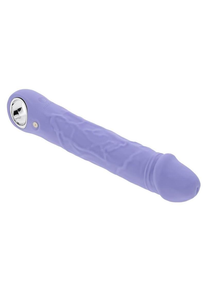 Large Purple Fantasy Rechargeable Silicone Vibrator - Purple