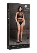 Le Desir Shade Carpo Xlvi Two Piece with Turtleneck, Crop Top and Pantie - Black - Queen
