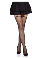 Leg Avenue Daisy Dot Fishnet Stockings with Scalloped Top