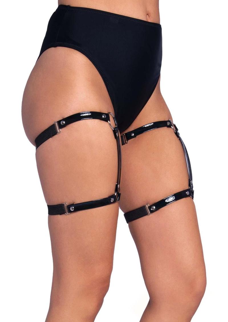Leg Avenue Dual Strap Studded Thigh High Garters