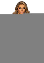 Leg Avenue Lace and Net Racer Back Mini Dress with Faux Panty Detail and Matching Gloves - Black - One Size