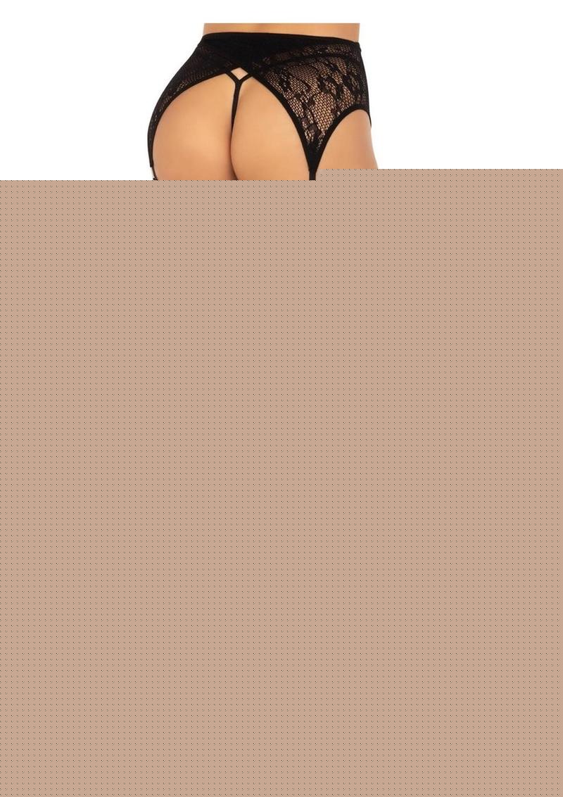 Leg Avenue Rachel Lace Thigh Highs and Crossover Garter Belt
