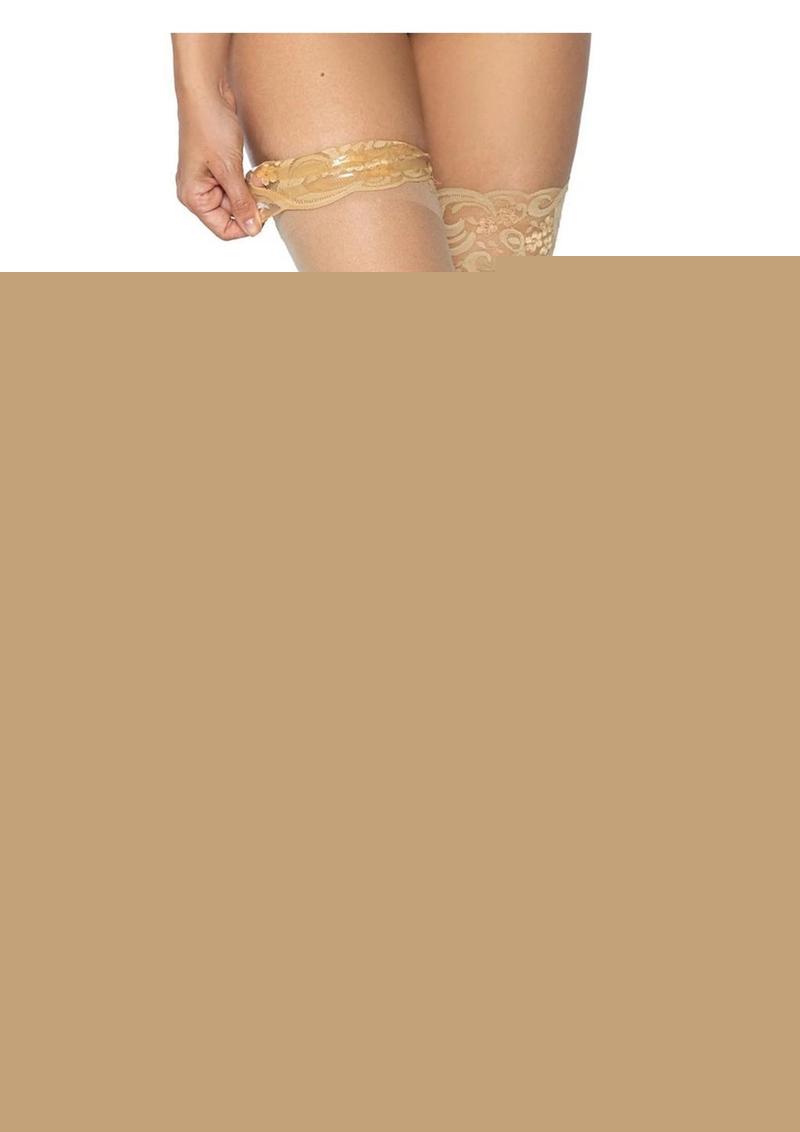 Leg Avenue Stay Up 3in Lace Top Lycra Sheer Thigh High