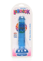 Lollicock Slim Stick Dildo with Balls - Berry Ice/Blue - 8in