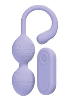 Loveline Pelvifit Beads 10 Function Vibrating Rechargeable Silicone Kegel Vibe with Remote Control - Lavender/Purple