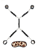 Lux Fetish Bed Spreader Restraint System - Animal Print/Leopard - 7 Piece Set