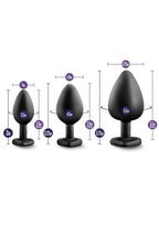 Luxe Bling Butt Plugs Silicone Training Kit with Rainbow Gems (3 Size Kit