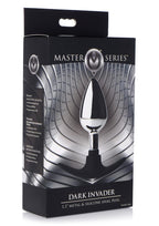 Master Series Dark Invader Metal and Silicone Anal Plug - Metal/Silver - Medium