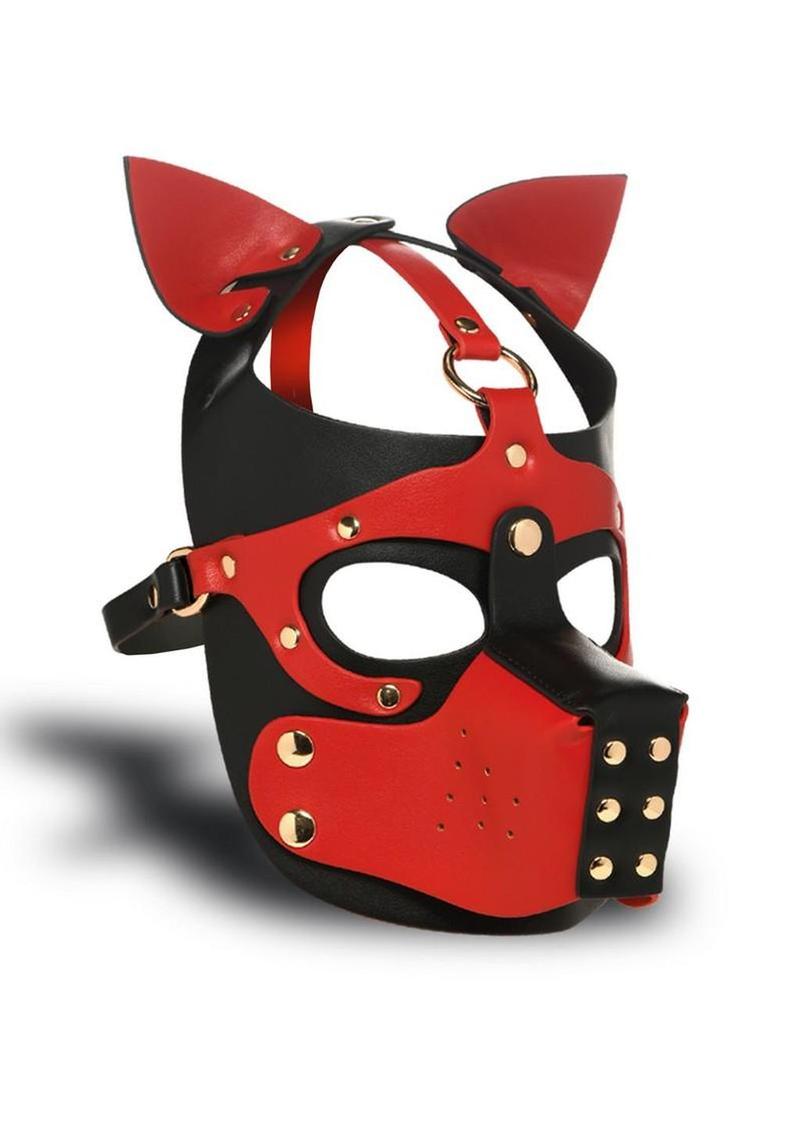 Master Series Hound Hood with Muzzle - Black/Red