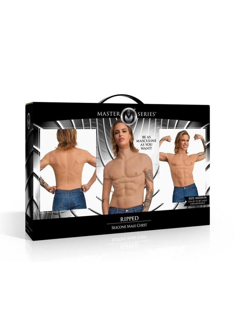 Master Series Ripped Silicone Male Chest Shirt - Vanilla - Medium