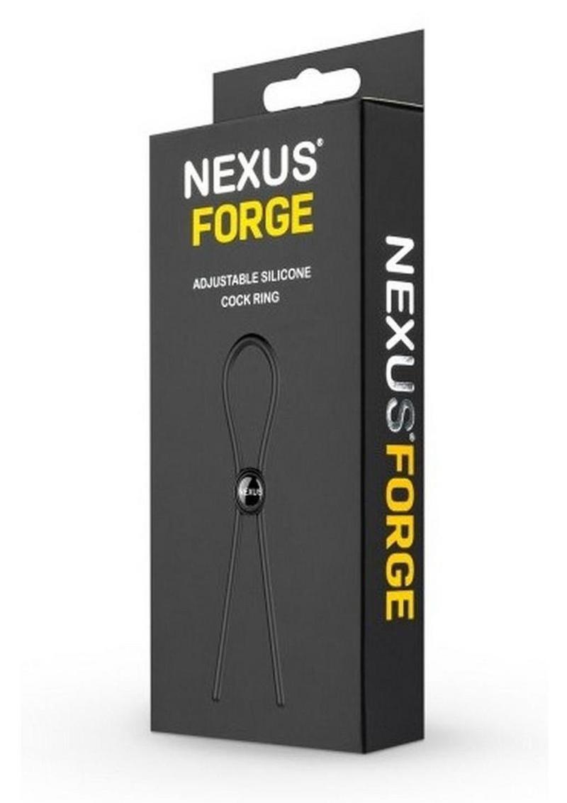 Nexus Forge Single Adjustable Lasso Silicone Cock Ring - Black