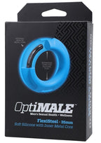 Optimale Flexisteel Soft Silicone with Inner Metal Core Cock Ring - Blue - 35mm