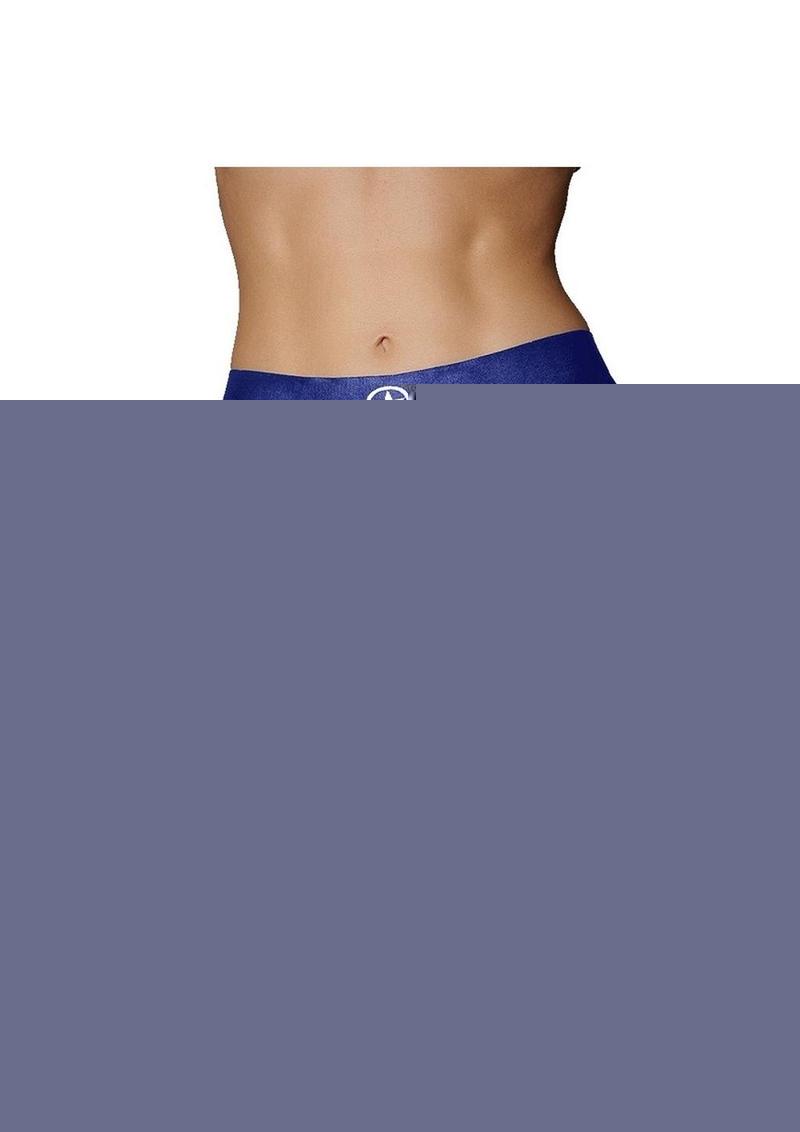 Ouch! Vibrating Strap-On Thong Rechargeable - Blue - Small/XSmall