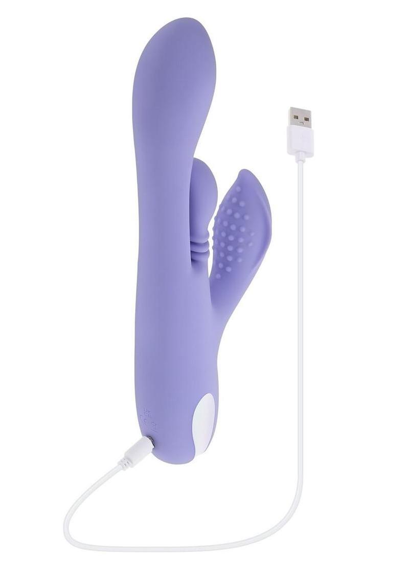 Playboy Nubbin Rubbin Rechargeable Silicone Triple Motor Vibrator with Clitoral Stimulator
