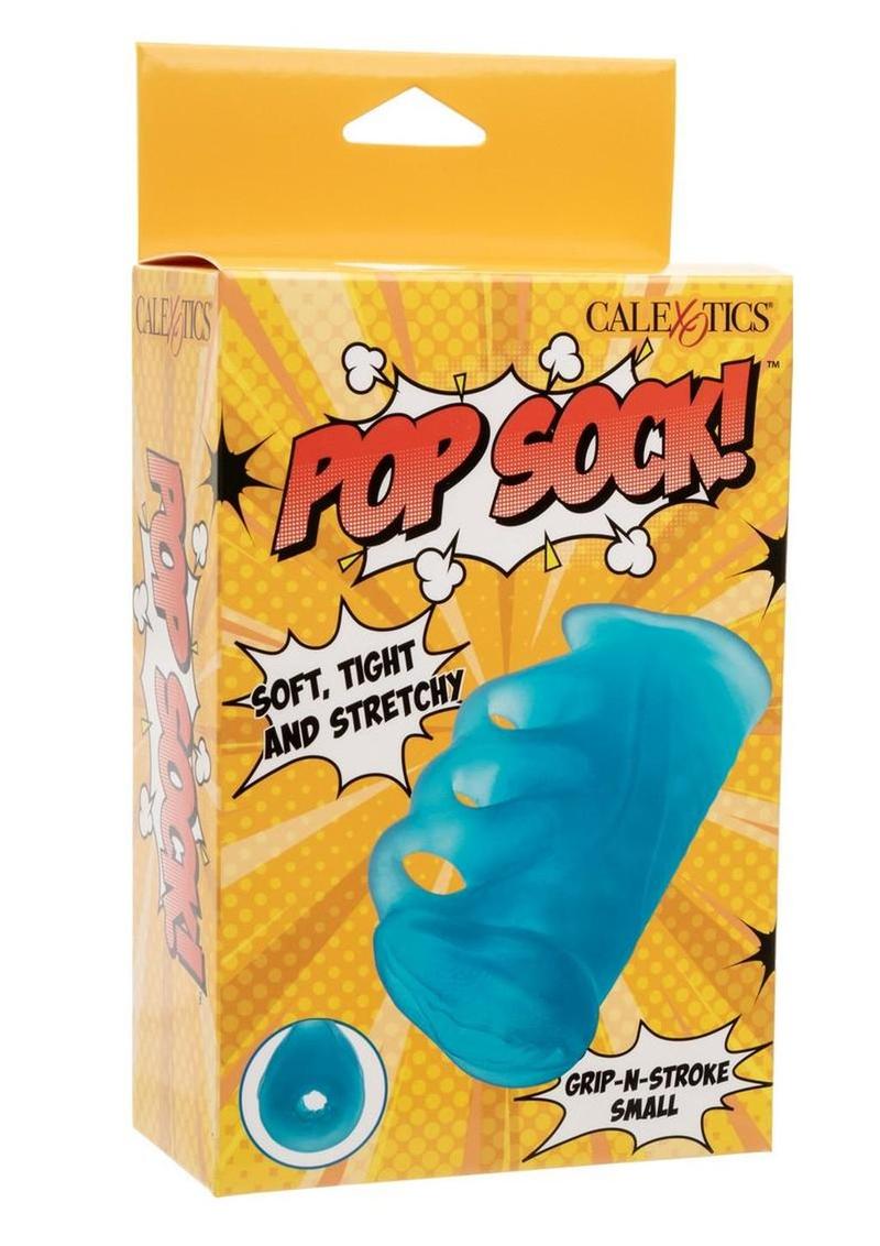 Pop Sock Grip N Stroke Masturbator - Blue - Small