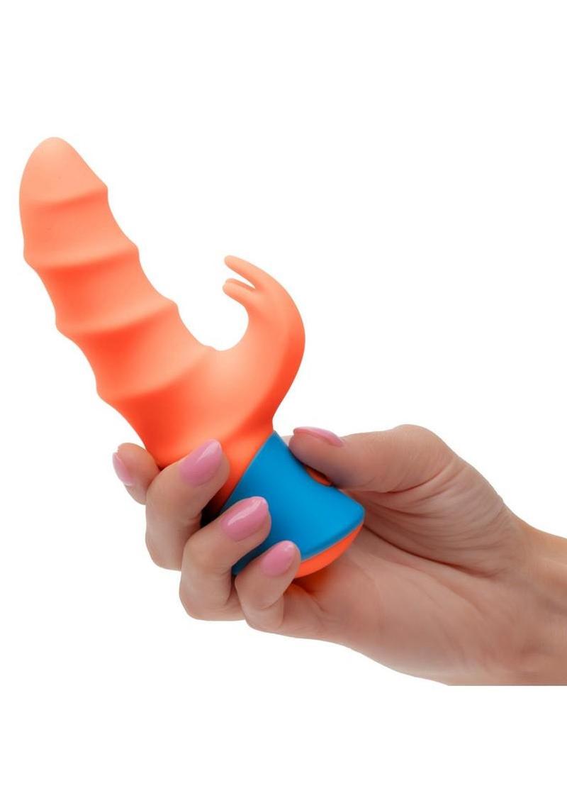 Rave Tickler Rechargeable Silicone Vibrator with Clitoral Stimulator