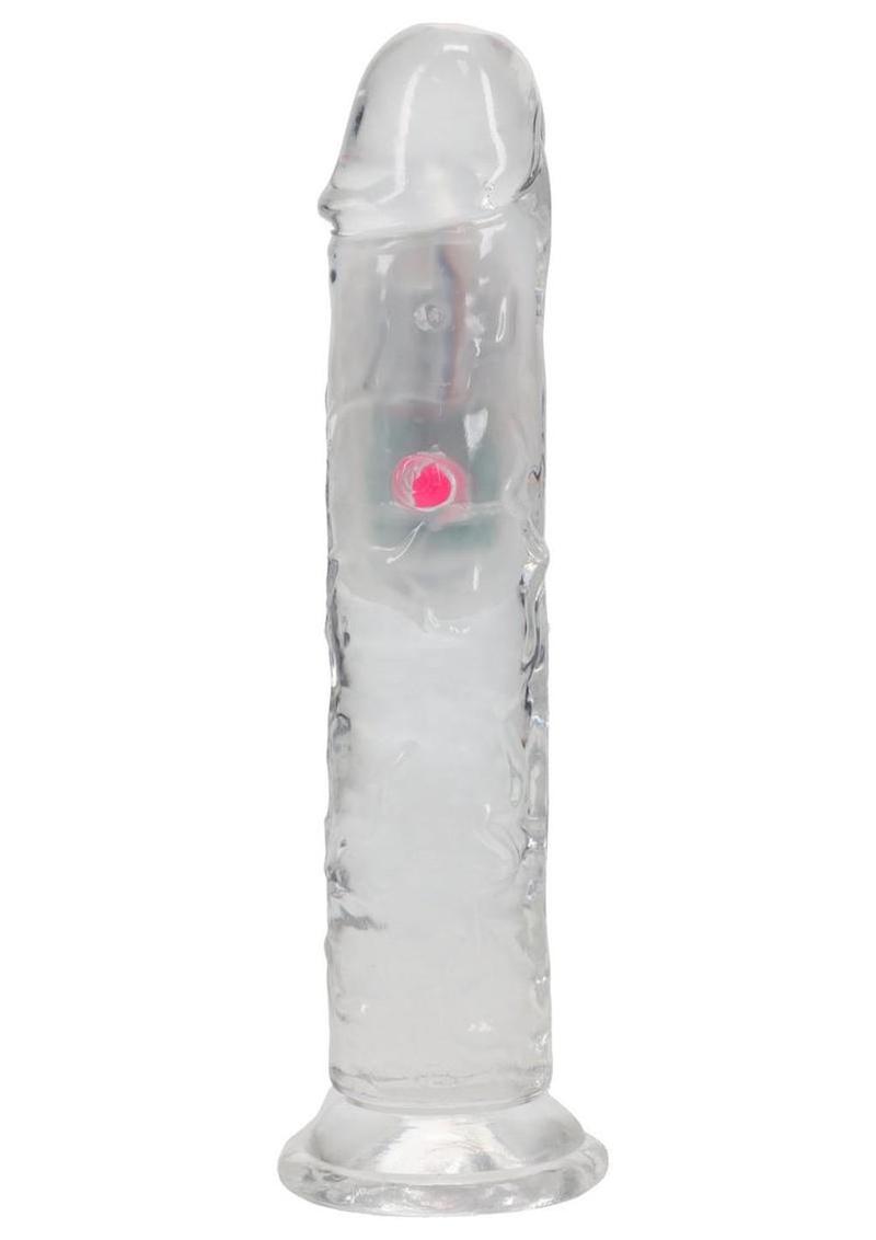 Realrock Vibrating Led Wireless Rechargeable Remote Control Straight Cock - Clear - 7in