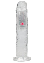 Realrock Vibrating Led Wireless Rechargeable Remote Control Straight Cock - Clear - 8in
