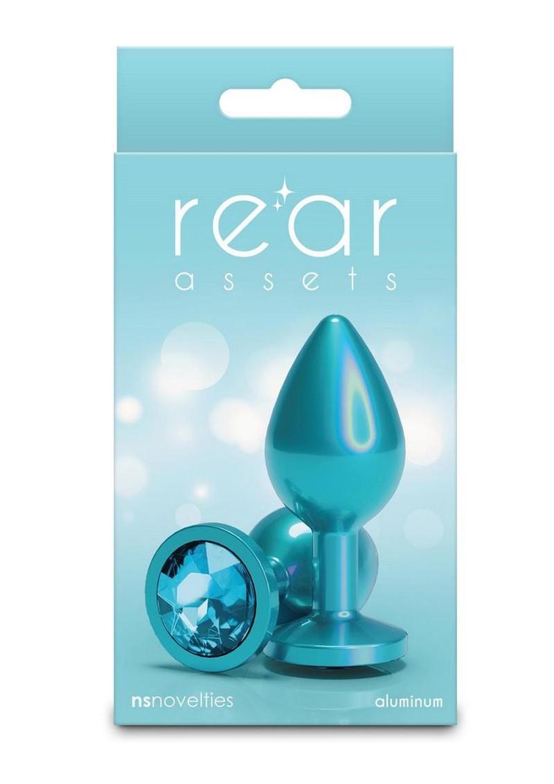 Rear Assets Chrome Anal Plug - Teal - Medium