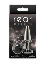 Rear Assets Chrome Tapered Anal Plug - Gray/Grey - Small