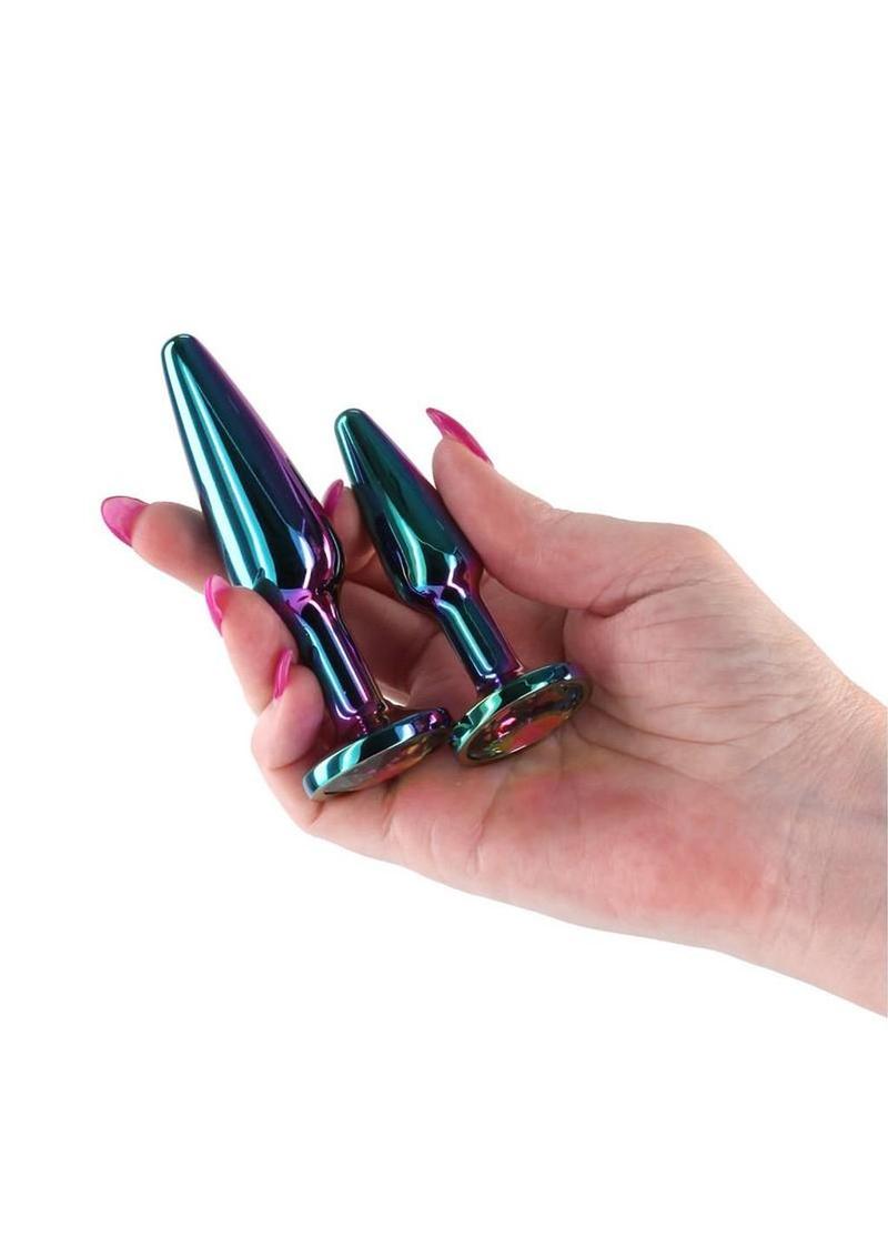 Rear Assets Tapered Trainer Chrome Plated Anal Plugs Kit