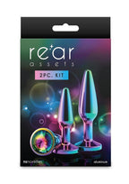 Rear Assets Tapered Trainer Chrome Plated Anal Plugs Kit - Multicolor - 3pc/Set