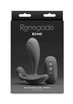 Renegade Echo Rechargeable Silicone Prostate Massager with Remote Control - Black
