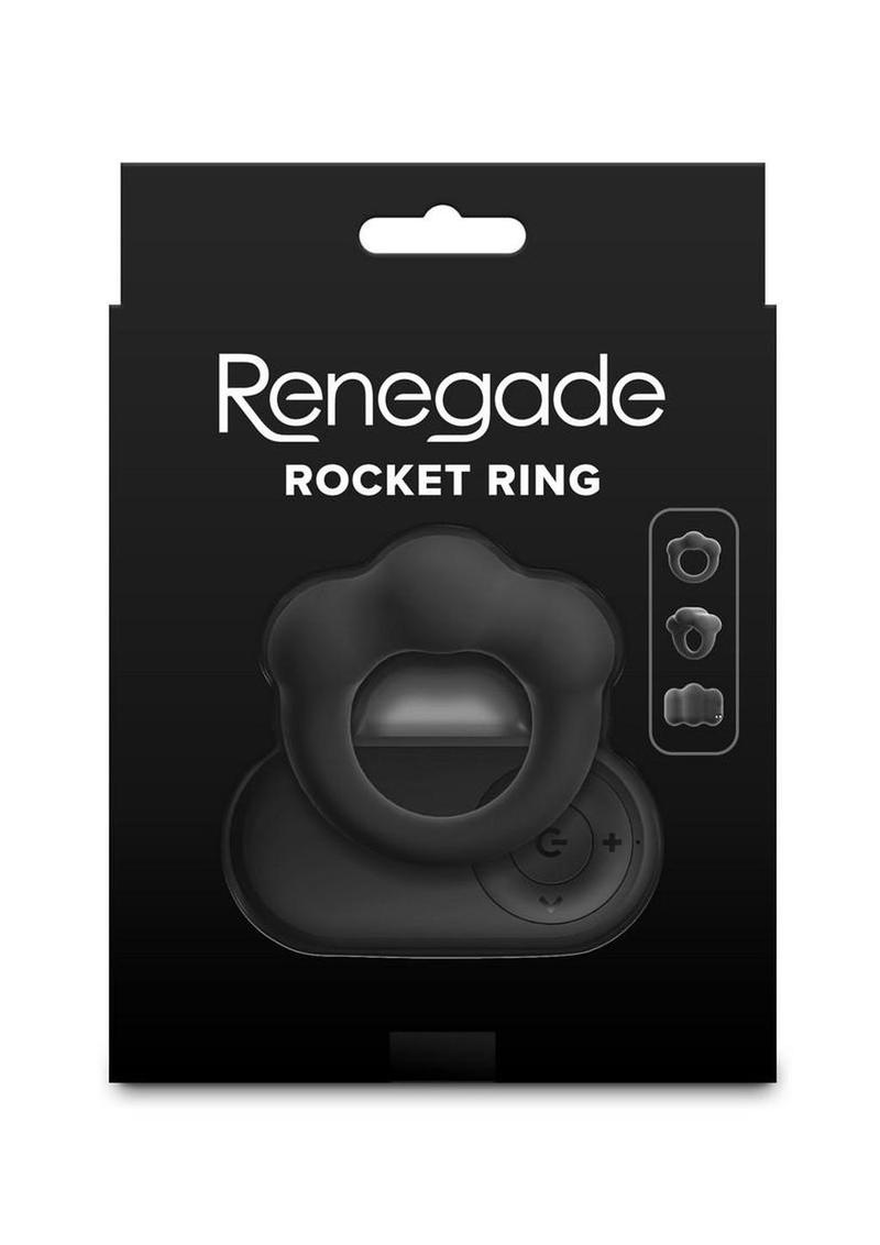 Renegade Rocket Ring Rechargeable Silicone Cock Ring and Ball Stretcher with Remote Control