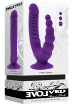 Rider Rechargeable Silicone Double End Vibrator - Purple